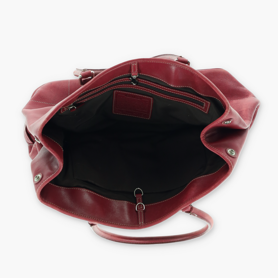 COACH 'Hamptons' 7757 Red Leather Tote Bag