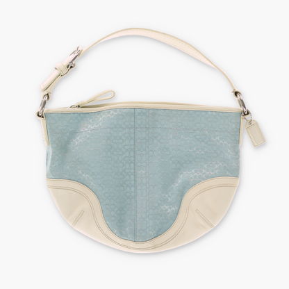 COACH Blue Jacquard F10924 Small Hobo Shoulder Bag