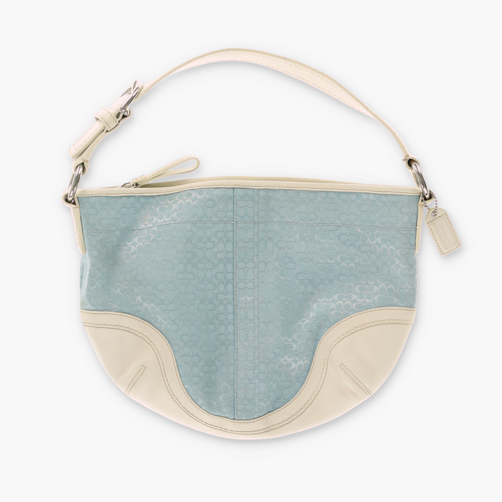 COACH Blue Jacquard F10924 Small Hobo Shoulder Bag