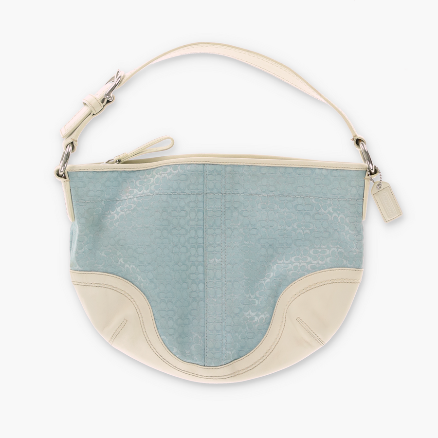COACH Blue Jacquard F10924 Small Hobo Shoulder Bag