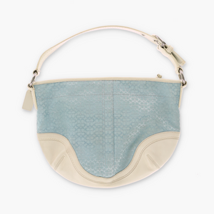 COACH Blue Jacquard F10924 Small Hobo Shoulder Bag