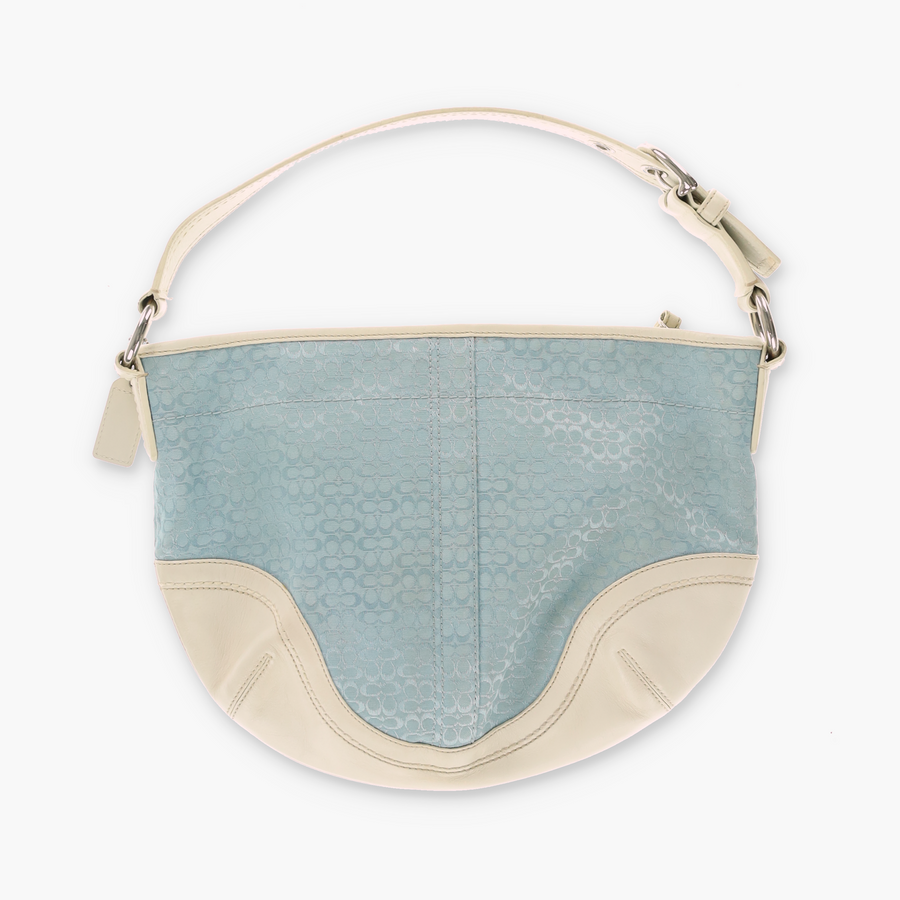 COACH Blue Jacquard F10924 Small Hobo Shoulder Bag