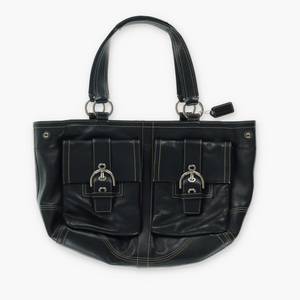 COACH 'Soho Satchel' F06468 Double Flap Pocket Shoulder Bag