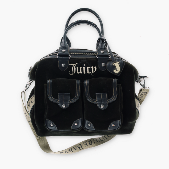 JUICY COUTURE Brown Velour Y2K Weekender Diaper Bag
