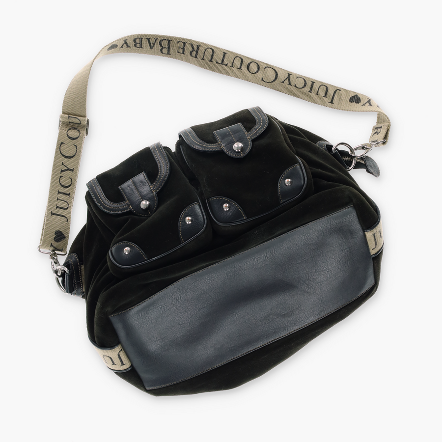 JUICY COUTURE Brown Velour Y2K Weekender Diaper Bag