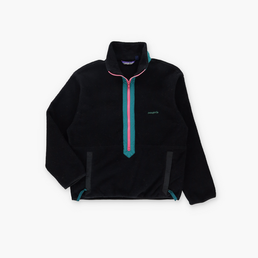 PATAGONIA USA Made Black & Pink 1/2 Zip Fleece Sweatshirt (Women's M)
