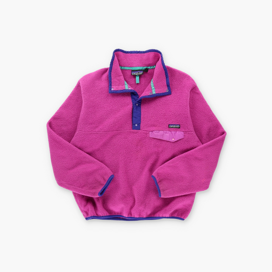 PATAGONIA Pink & Purple USA Made 1/4 Snap Fleece Sweatshirt (Women's M)