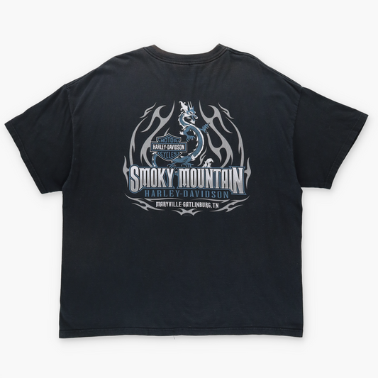 2005 HARLEY DAVIDSON Smoky Mountain Skull Dragon Motorcycle Tee (XXL)