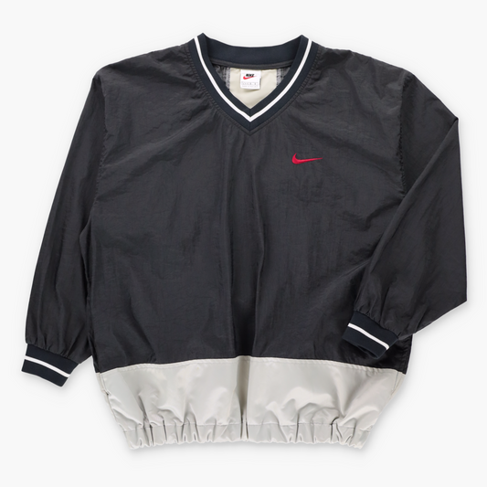 Vintage NIKE Black & Red Embroidered Swoosh Logo Windbreaker Pop Over (M) ***COCO Vintage Sole Melbourne