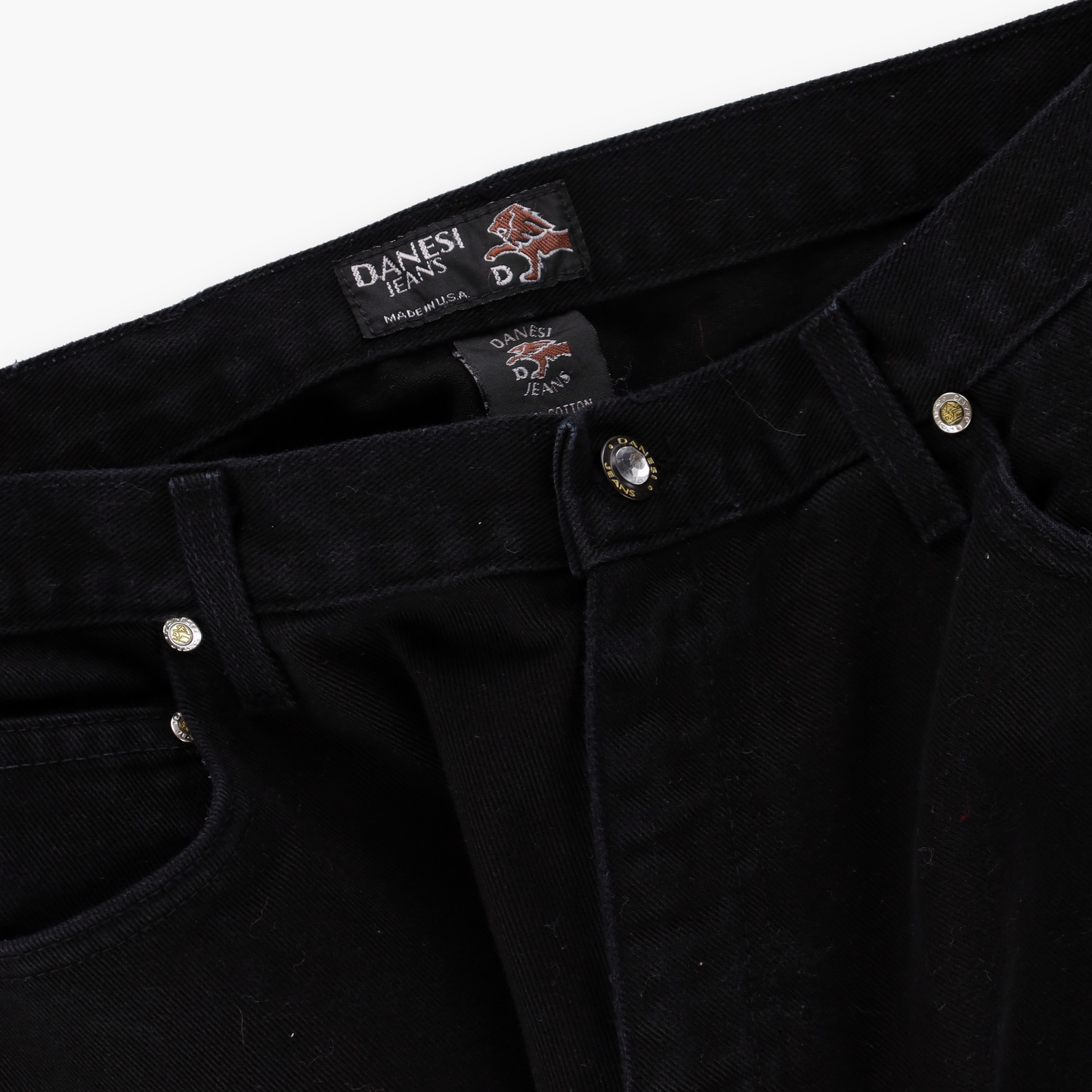 DANESI Embellished Button Black USA Made Jeans (Women's M-L)