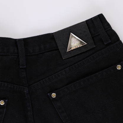 DANESI Embellished Button Black USA Made Jeans (Women's M-L)