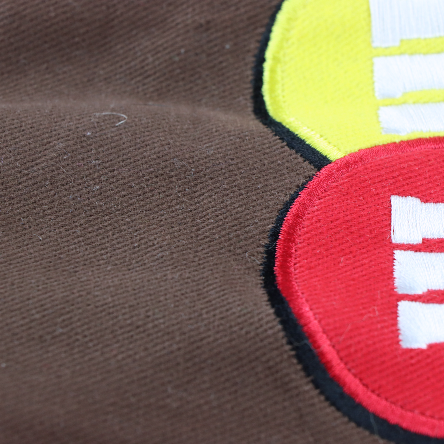 KYLE BUSCH M&M's NASCAR Embroidered Patch Brown & Yellow Racing Jacket (XL)
