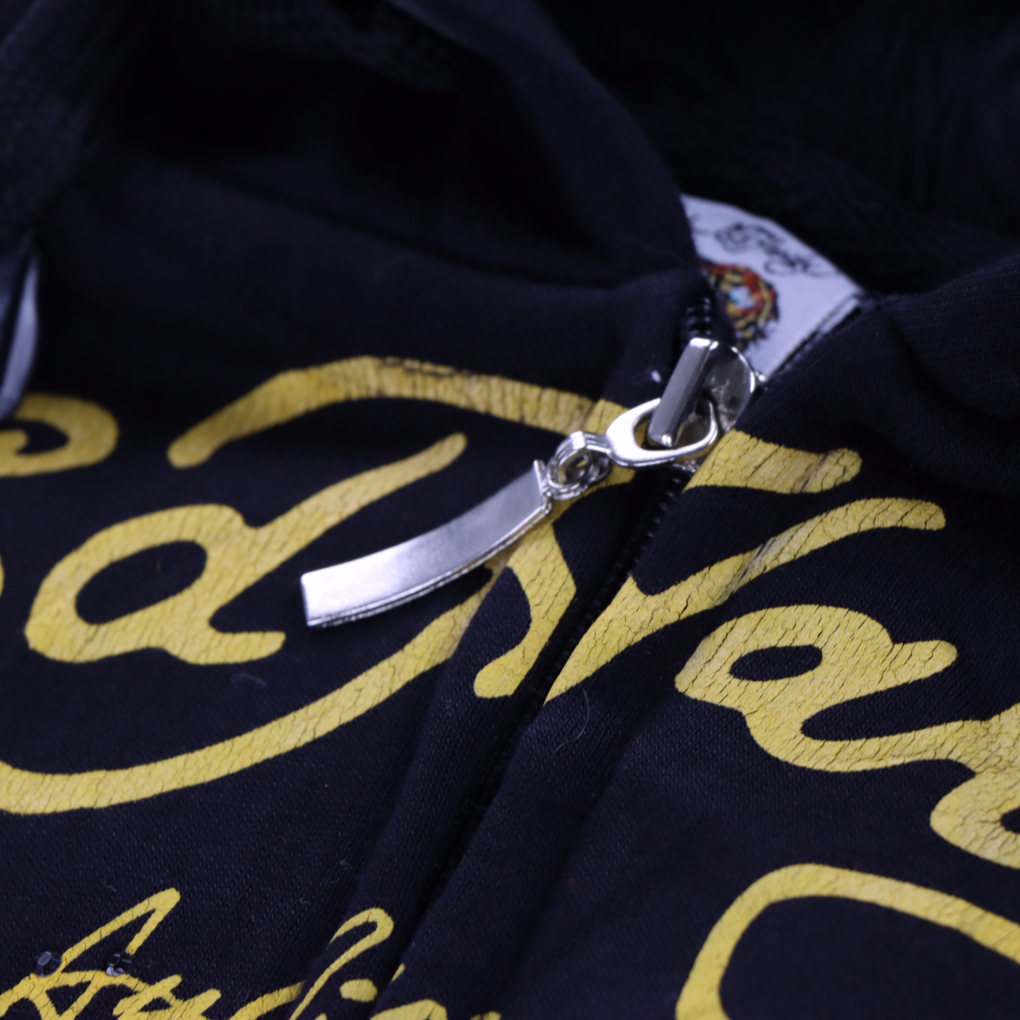 ED HARDY X CHRISTIAN AUDIGIER Y2K Embellished Grunge Heart Zip Up Hoodie Sweatshirt (M)