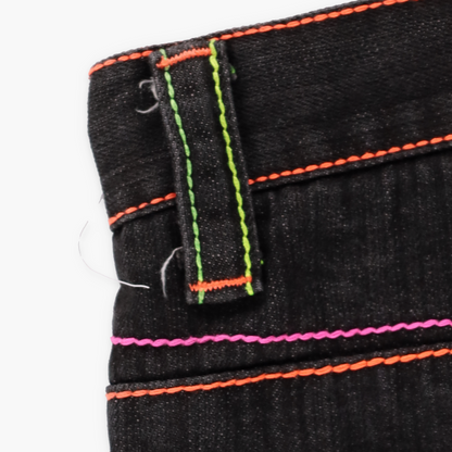 COOGI Y2K Fluro Stitch Embroidered Spell Out Logo Black Jeans (42/35)
