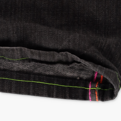 COOGI Y2K Fluro Stitch Embroidered Spell Out Logo Black Jeans (42/35)