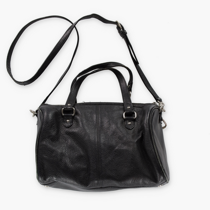 COACH 'Avery' Black Pebbled Leather Tassel Crossbody Satchel Handbag