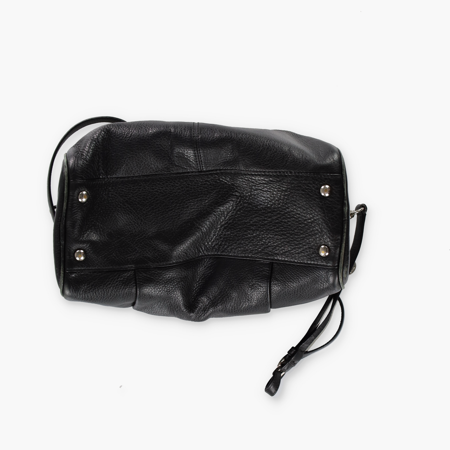 COACH 'Avery' Black Pebbled Leather Tassel Crossbody Satchel Handbag