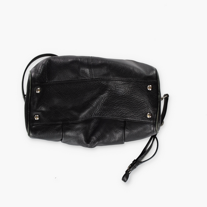 COACH 'Avery' Black Pebbled Leather Tassel Crossbody Satchel Handbag