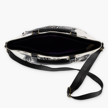ANUSCHKA Zebra Crossing Leather Multi-Compartment RFID Blocker Pocket Crossbody Tote Bag