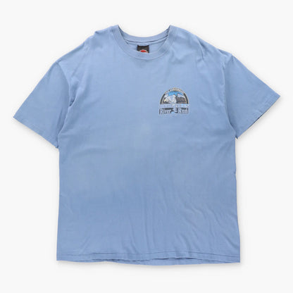 Vintage HARLEY DAVIDSON 1997 15th Anniversary River Run Laughlin Blue Single Stitch T-Shirt USA Made (XXL)