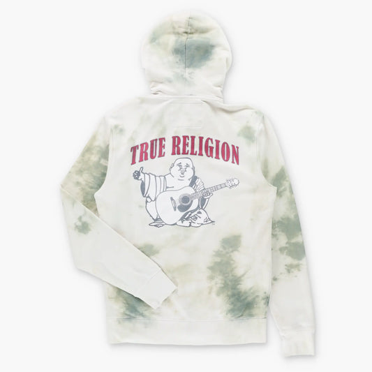 TRUE RELIGION Vintage Y2K Buddha Logo Tie-Dye Hoodie Sweatshirt (S)