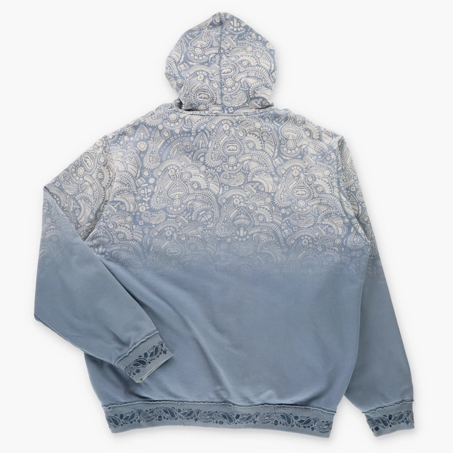 ECKO UNLTD Reversible Embroidered Cuff Y2K Vintage Paisley Hoodie Sweatshirt (XXXL)