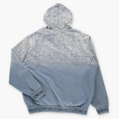 ECKO UNLTD Reversible Embroidered Cuff Y2K Vintage Paisley Hoodie Sweatshirt (XXXL)