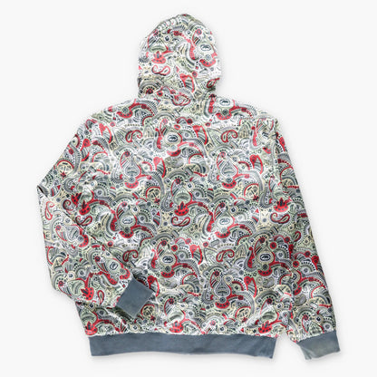 ECKO UNLTD Reversible Embroidered Cuff Y2K Vintage Paisley Hoodie Sweatshirt (XXXL)