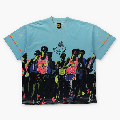 BODY GLOVE Neon All Over Print Retro 80's Surfing Tee (L)