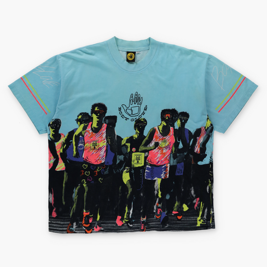 BODY GLOVE Neon All Over Print Retro 80's Surfing Tee (L)