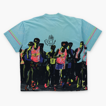 BODY GLOVE Neon All Over Print Retro 80's Surfing Tee (L)