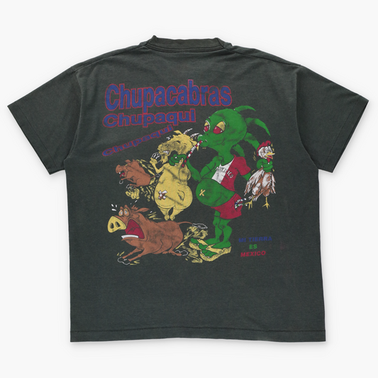 Chupacabras "Mi Tierra Es Mexico" Dark Grey Single Stitch T-Shirt USA Made (L-XL)