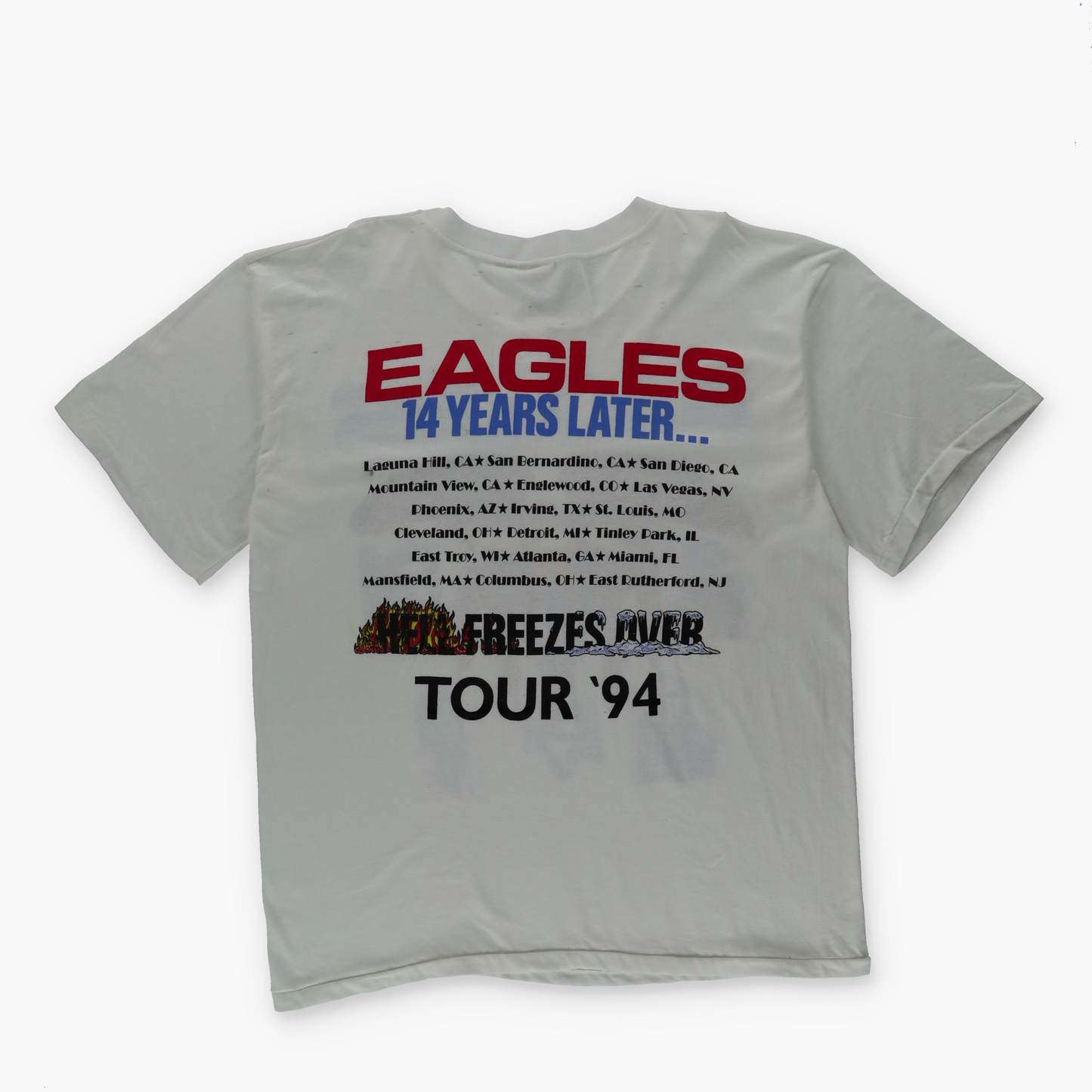1994 THE EAGLES 'Hell Freezes Over' Tour Band 'USA Made' T-Shirt (L)