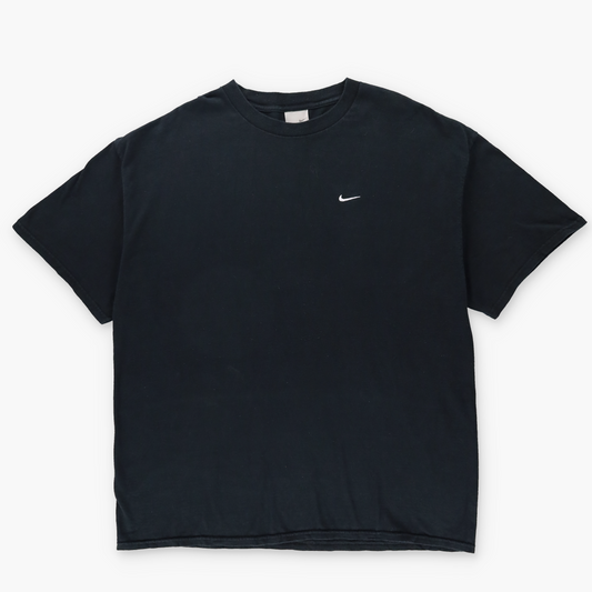 NIKE Vintage Embroidered Small Swoosh Black T-Shirt (XXL)