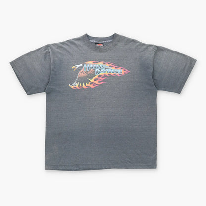 Vintage HARLEY DAVIDSON Eagle Flame 50/50 Single Stitch Motorcycle T-Shirt (XL)