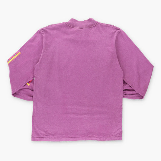 Vintage HARLEY DAVIDSON Western Cowboy Boots USA Made Mock Neck Long Sleeve T-Shirt (M)