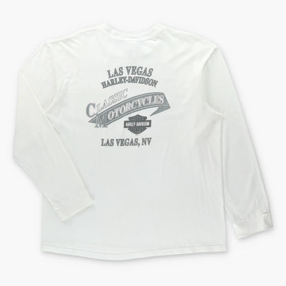 HARLEY DAVIDSON Las Vegas "Classic Motorcycles" Front Pocket Long Sleeve Tee (XL)