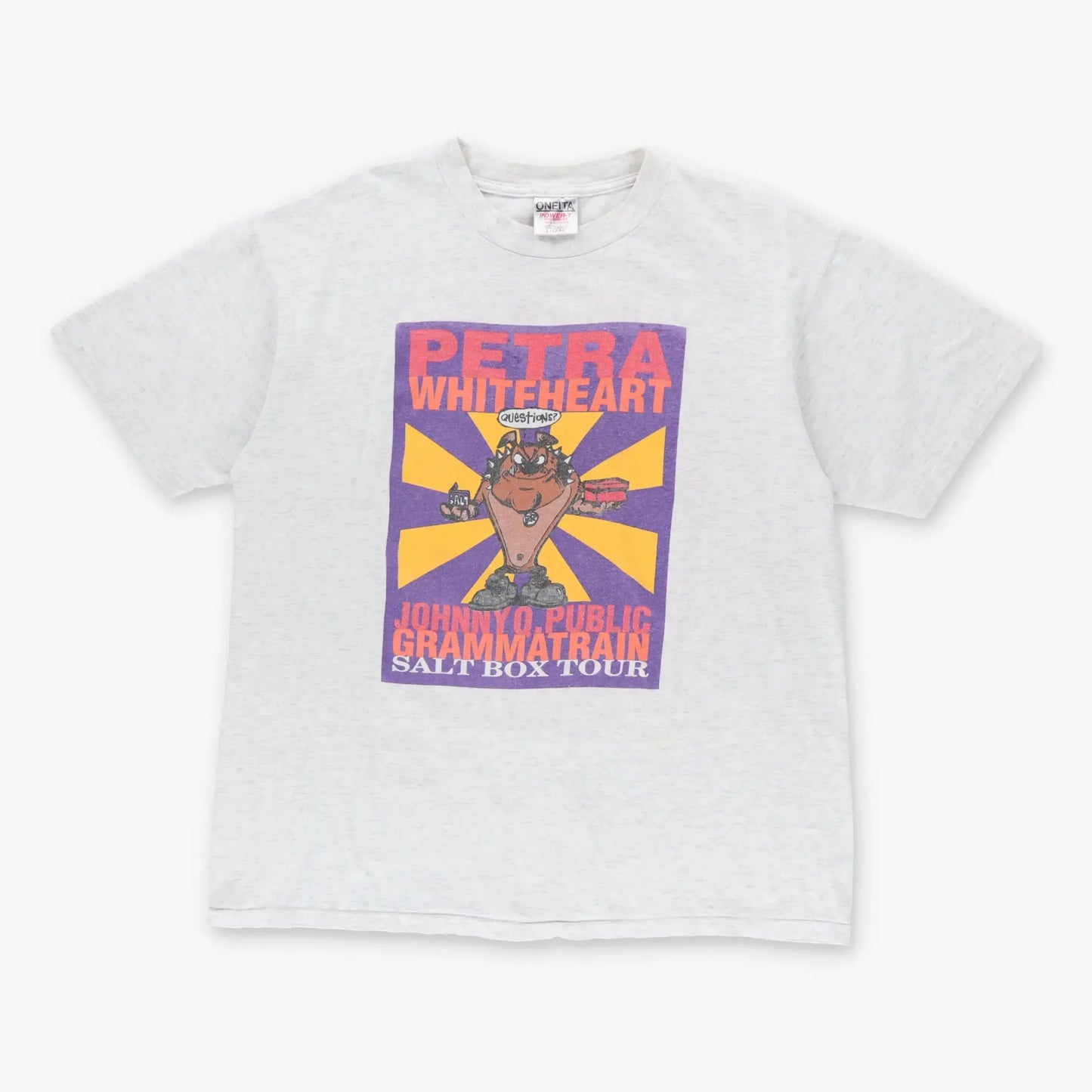 Vintage PETRA Whiteheart Autographed Christian Rock 'Salt Box Tour' USA Made Jesus T-Shirt (L) Vintage Sole Melbourne