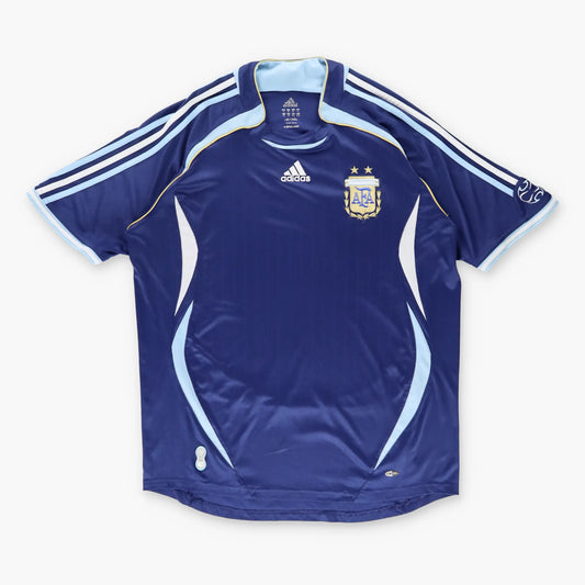 ADIDAS 2006 Argentina Away AFA Embroidered Blue Soccer Jersey (XL)