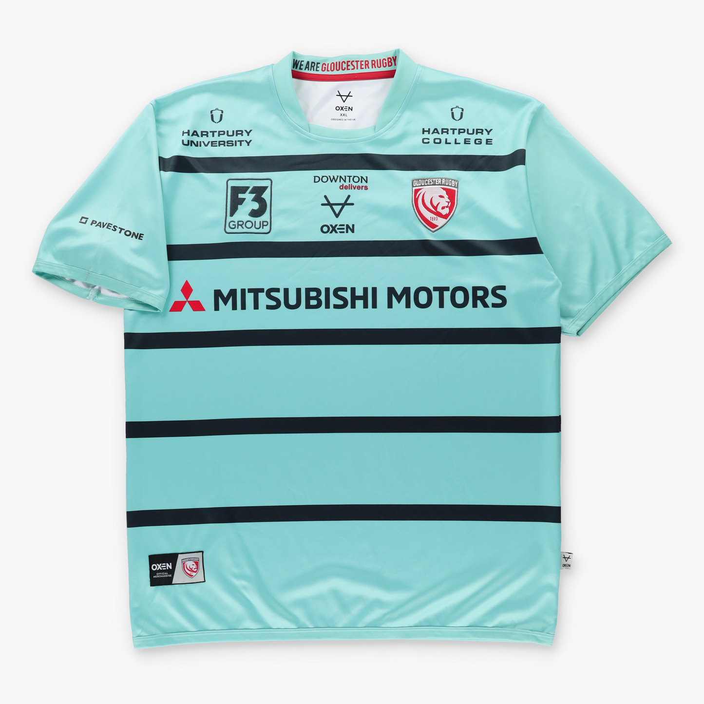 Gloucester 2018/2020 OXEN Away Turquoise Rugby Jersey (XXL-XXXL) Vintage Sole Melbourne
