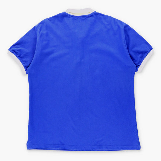 DAMATI Embroidered Silver Flying Owl Blue & White Polo Shirt (XXL)