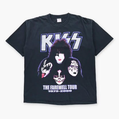 Vintage KISS The Farewell Tour 1973-2000 "Legends Never Die" Silver Glitter Graphic Black Band Tee (XXL)