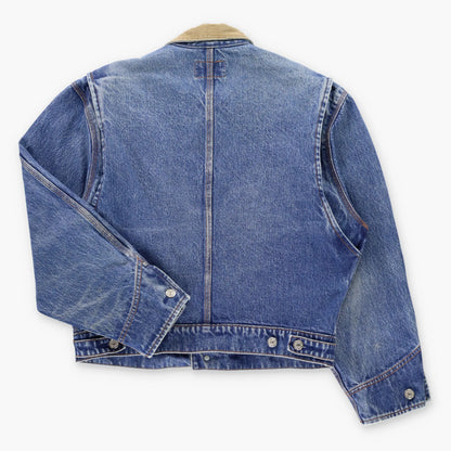 Vintage RALPH LAUREN Tan Corduroy Collar Blue Denim Boxy Utility Jacket (M)