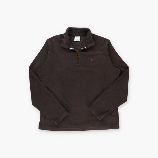 NIKE Golf Brown & Pink Embroidered Swoosh Logo Fleece Sweatshirt (Women's L-XL)