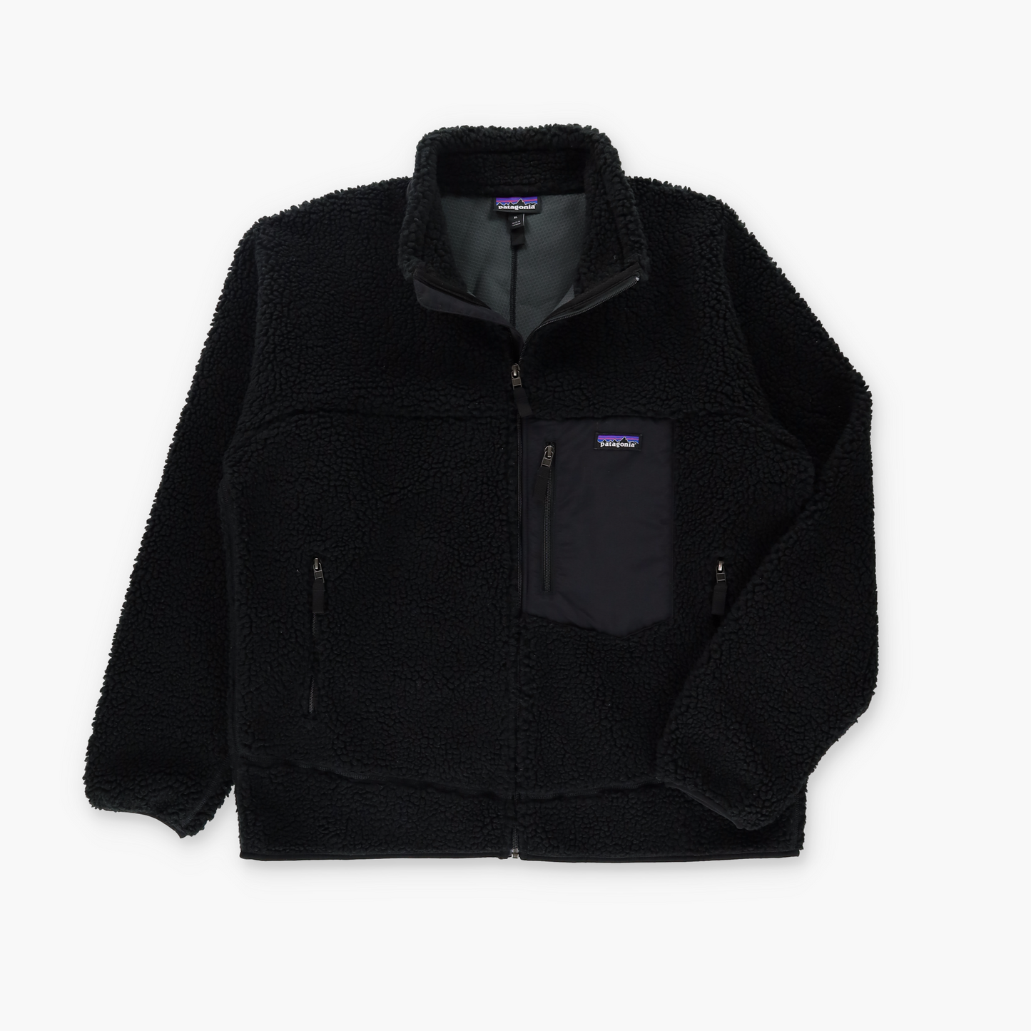 PATAGONIA Black Classic Retro-X Full Zip Fleece Jacket (XL TALL)