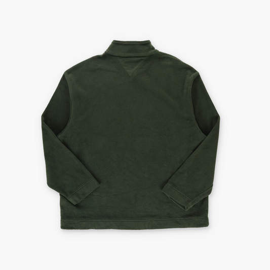 TOMMY HILFIGER Green 1/4 Zip Ribbed Collar Fleece Sweatshirt (XL-XXL TALL)