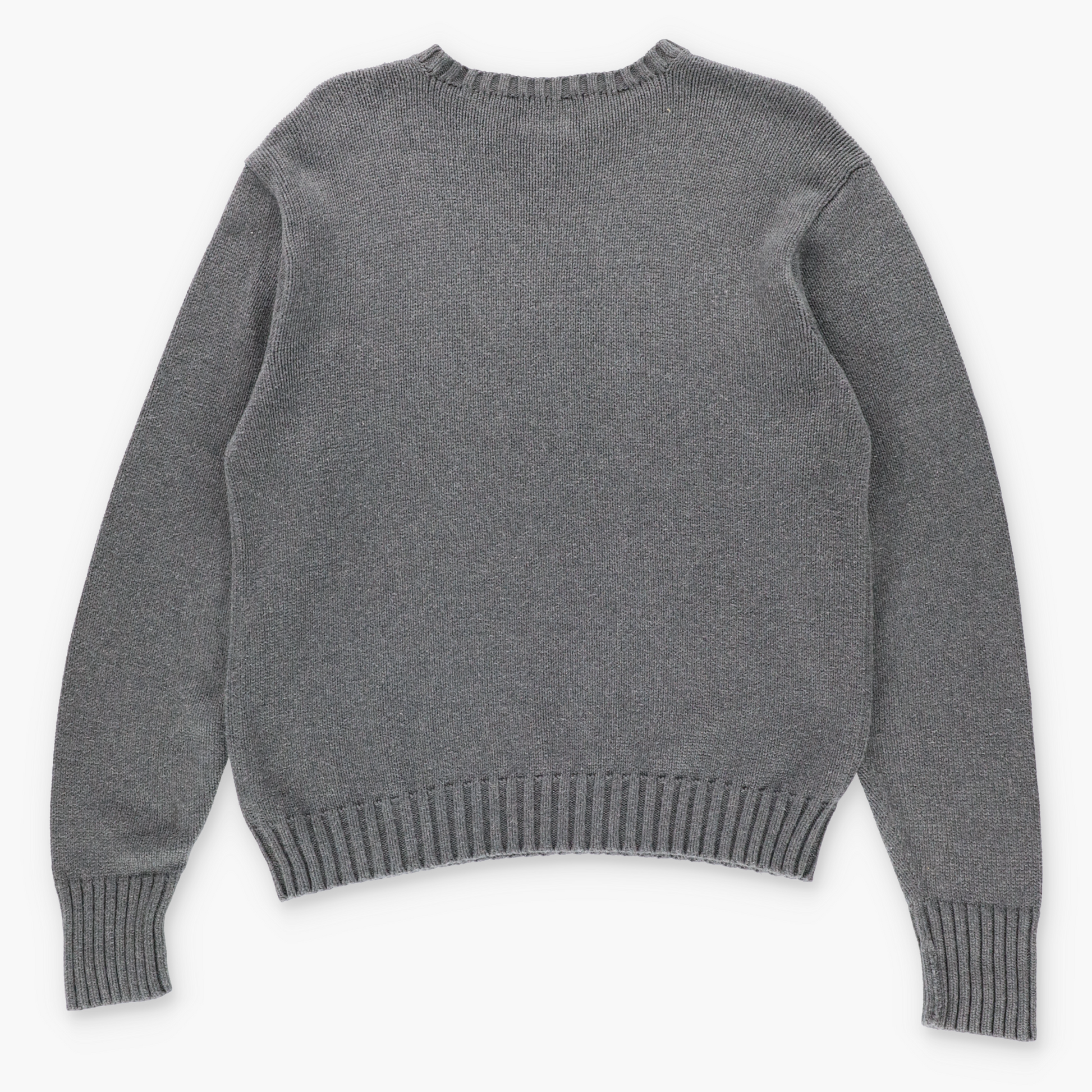 Vintage POLO RALPH LAUREN Embroidered Grey Knit Sweater *Aubs Vintage Sole Melbourne