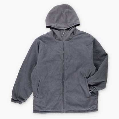 Vintage NIKE REVERSIBLE Swoosh Black & Grey Fleece Hooded Jacket *Aubs Vintage Sole Melbourne