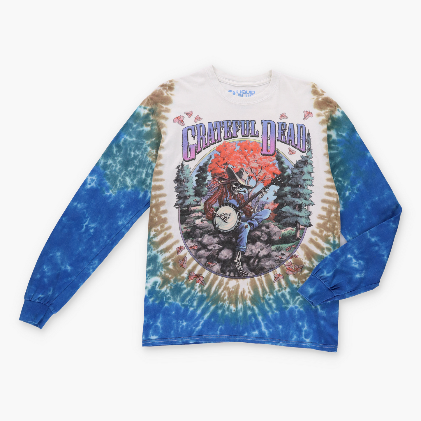 Vintage GRATEFUL DEAD X LIQUID BLUE Tie Dye Blue Long Sleeve T-Shirt *Aubs Vintage Sole Melbourne