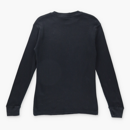 Y2K SOUTHPOLE Grunge Velour Print Thermal Long Sleeve Black Vintage Tee *Aubs Vintage Sole Melbourne